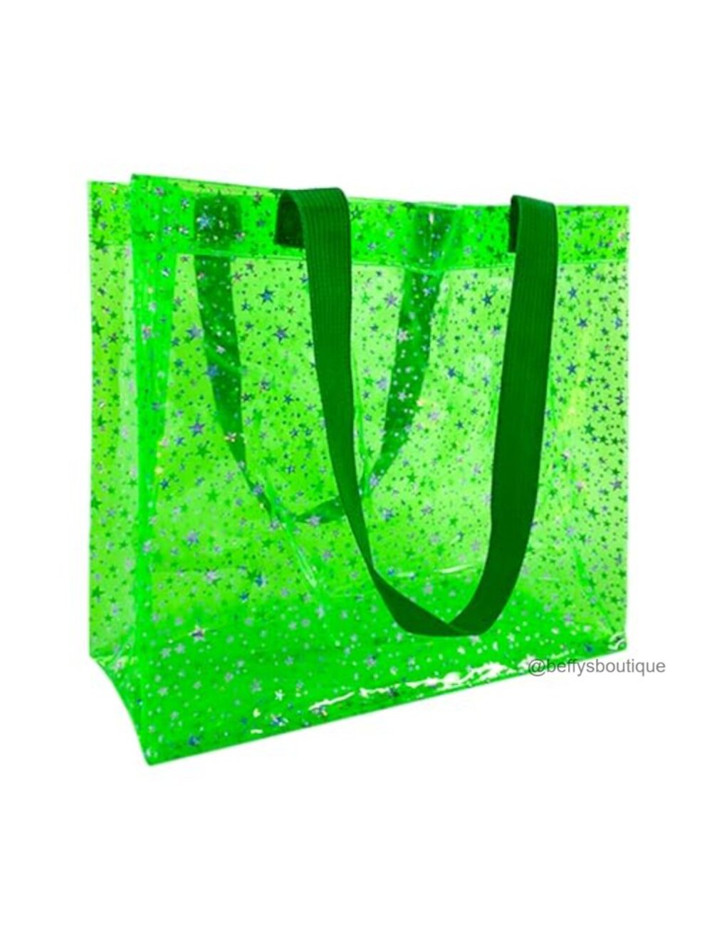 Clear PVC Tote Bag Waterproof Embossed Star Shoulder Handbag Women